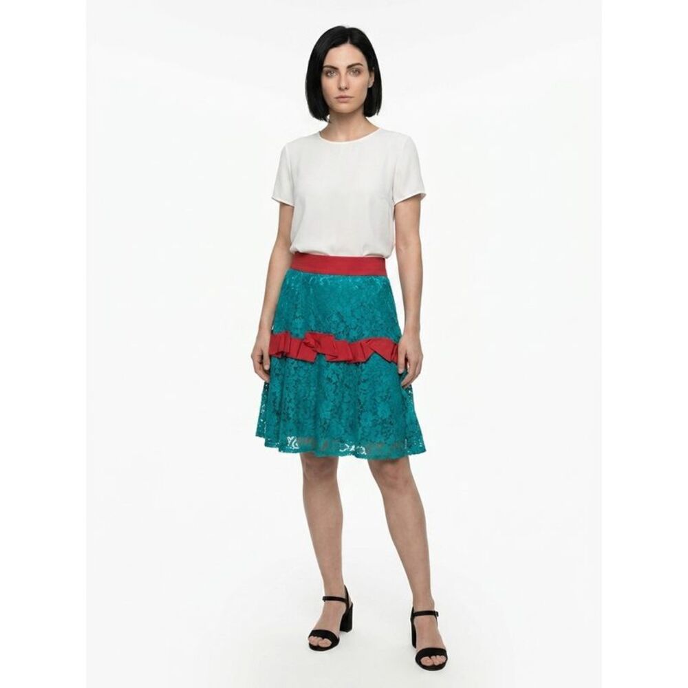 Dolce & Gabbana Bicolor Elastane Midi Women's Skirt